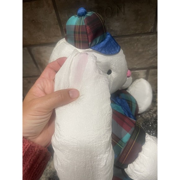 Department 56 Nylon Easter Bunny Rabbit W Tie Plush Stuffed Animal Puffalump 10” - Picture 6 of 11